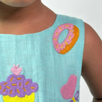 ArthLife Cyan Candy Party Wear Dress