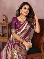 Anaita Beige Handloom Kalamkari Silk Saree With Zari Woven Work - Distacart