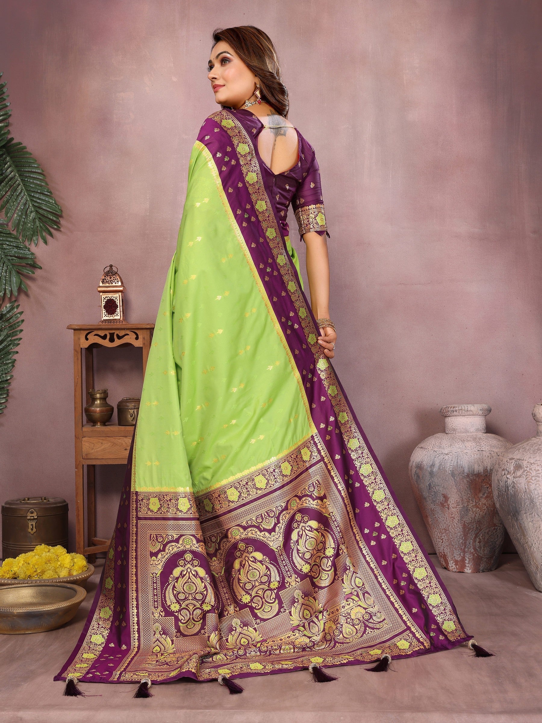 Anaita Parrot Handloom Kalamkari Silk Saree With Zari Woven Work - Distacart