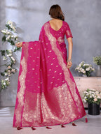 Anaita Pink Premium Banarasi Tissue Silk Saree With Gala Weaving Work - Distacart