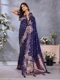 Anaita Violet Premium Banarasi Tissue Silk Saree With Gala Weaving Work - Distacart