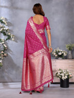 Anaita Magenta Premium Banarasi Tissue Silk Saree With Gala Weaving Work - Distacart