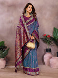 Anaita Light Purple Handloom Kalamkari Silk Saree With Zari Woven Work - Distacart