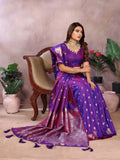 Anaita Purple Premium Banarasi Tissue Silk Saree With Gala Weaving Work - Distacart