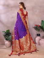Anaita Violet Handloom Kalamkari Silk Saree With Zari Woven Work - Distacart