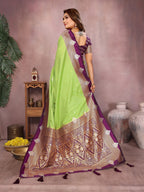 Anaita Parrot Handloom Kalamkari Silk Saree With Zari Woven Work - Distacart