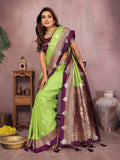 Anaita Parrot Handloom Kalamkari Silk Saree With Zari Woven Work - Distacart