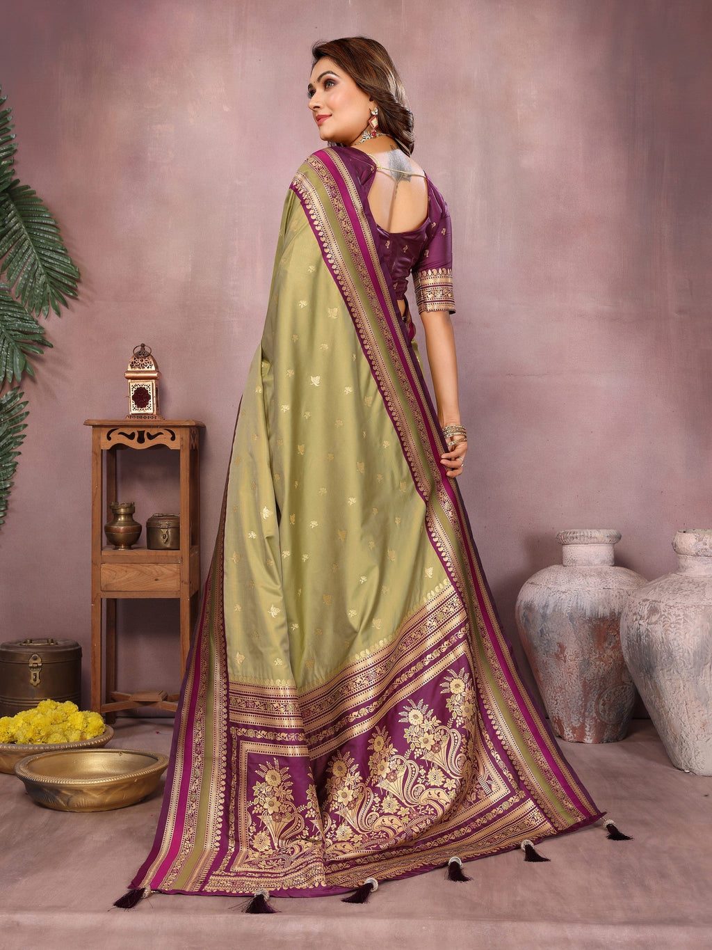 Anaita Green Handloom Kalamkari Silk Saree With Zari Woven Work - Distacart