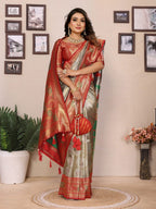 Anaita Sea Green Banarasi Tissue Silk Saree With Weaving Work - Distacart