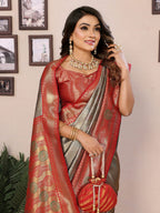 Anaita Sea Green Banarasi Tissue Silk Saree With Weaving Work - Distacart