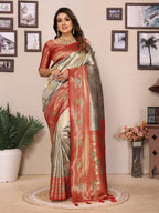 Anaita Sea Green Banarasi Tissue Silk Saree With Weaving Work - Distacart