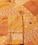 Juniper Womens Mustard Rayon Geometric Foil Printed Handkerchief Dress - Distacart