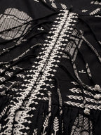 Sangria Women Black & White Ethnic Motifs Printed Pure Cotton Kurta with Sharara