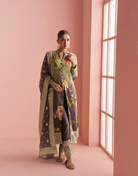 Anaita Multi Silk Stitched Anarkali Suit With Digital Printed Work
