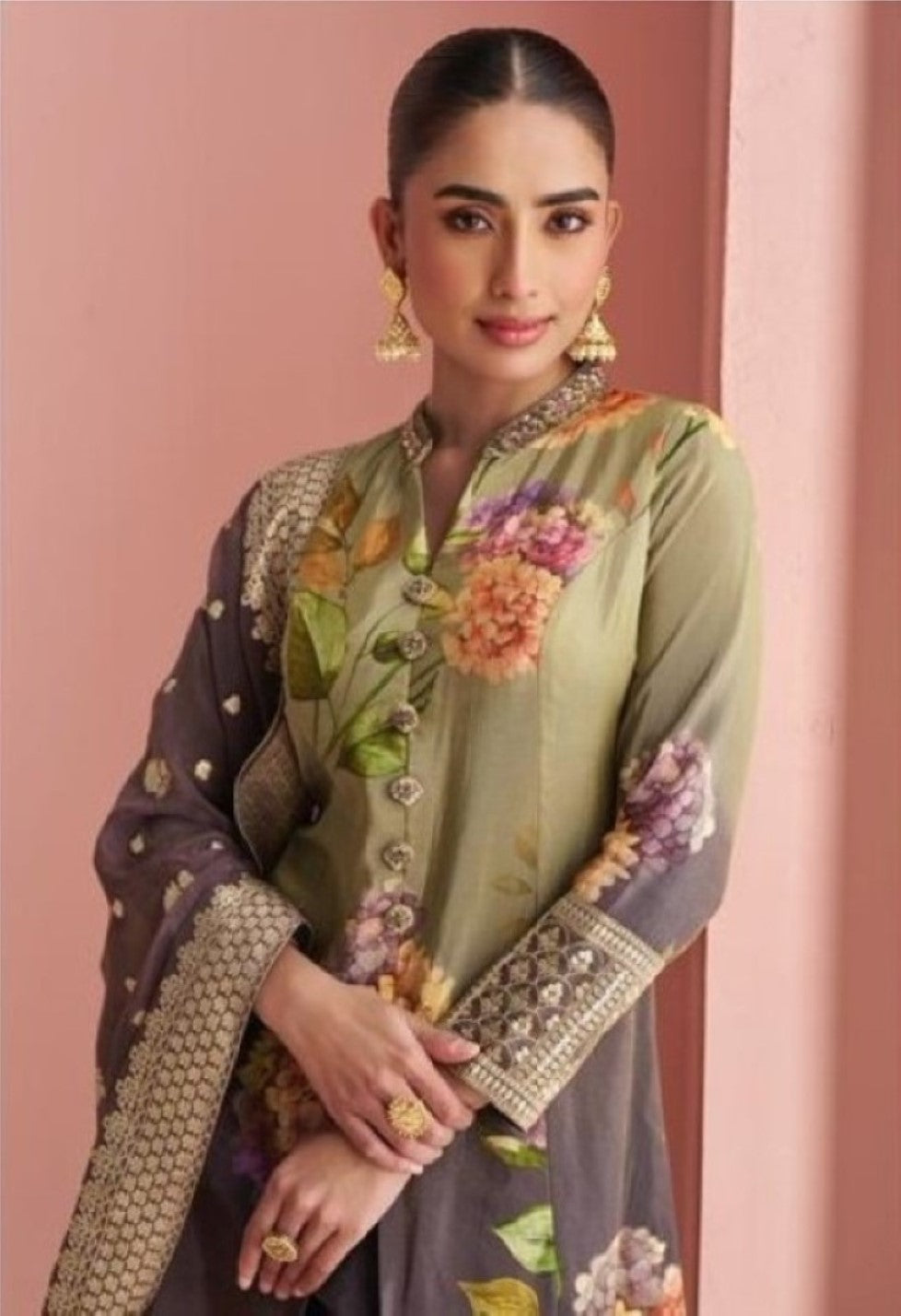 Anaita Multi Silk Stitched Anarkali Suit With Digital Printed Work - Distacart