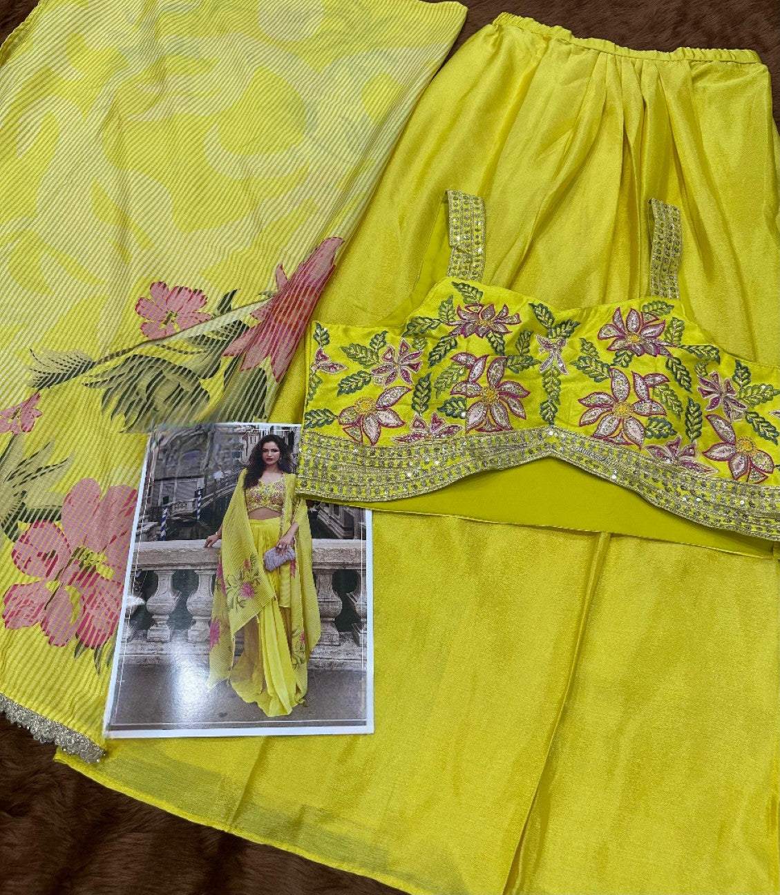 Anaita Yellow Chinon Silk Stitched Shrug Suit With Embroidery Sequence Work - Distacart