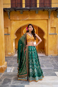 Lorenvalley Fashion Green Vaishali silk Printed with Beads Work and Gota Patti Lace Lehenga Choli with Dupatta - Distacart