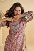 Anaita Pink Crepe Stitched Suit With Digital Printed Work - Distacart