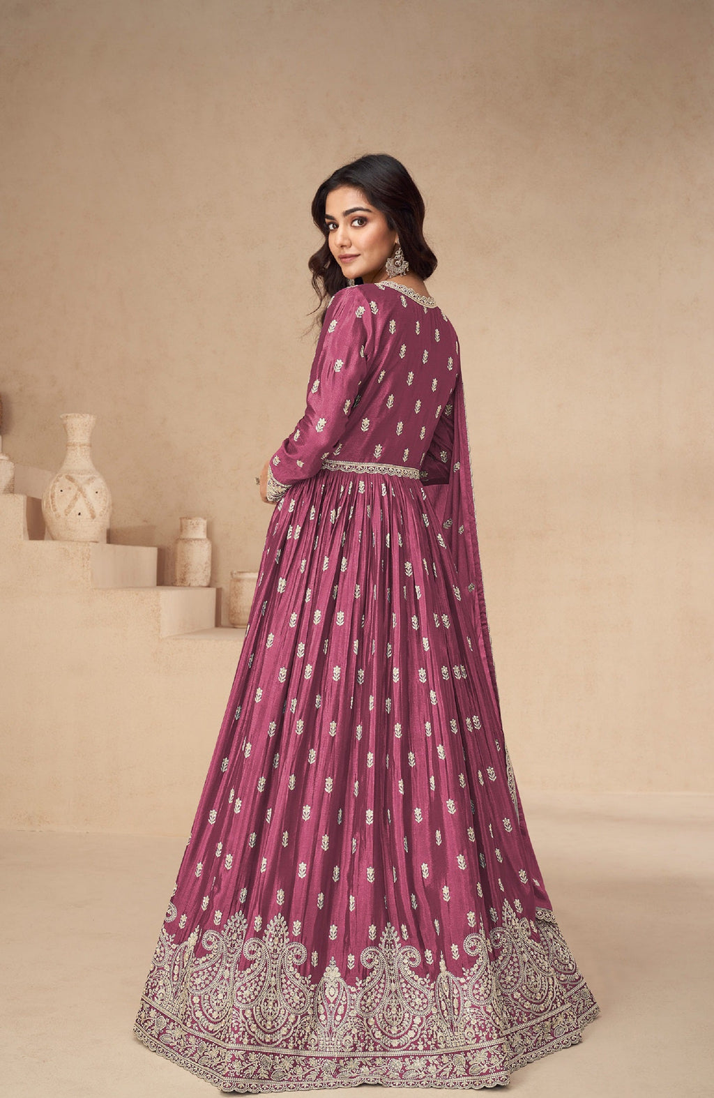 Anaita Magenta Chinon With Sequence Embroidery Salwar Suit - Distacart