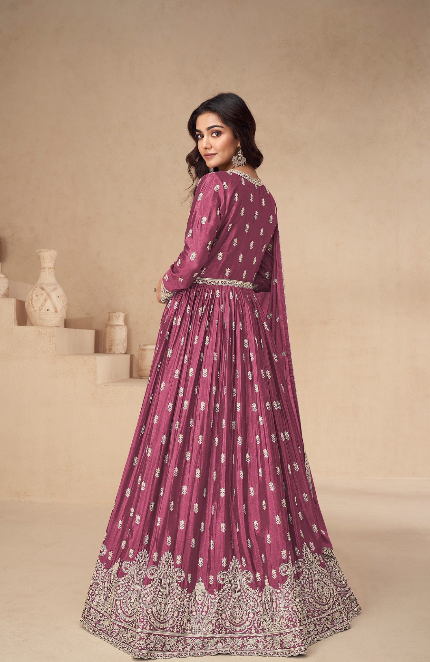Anaita Magenta Chinon With Sequence Embroidery Salwar Suit - Distacart