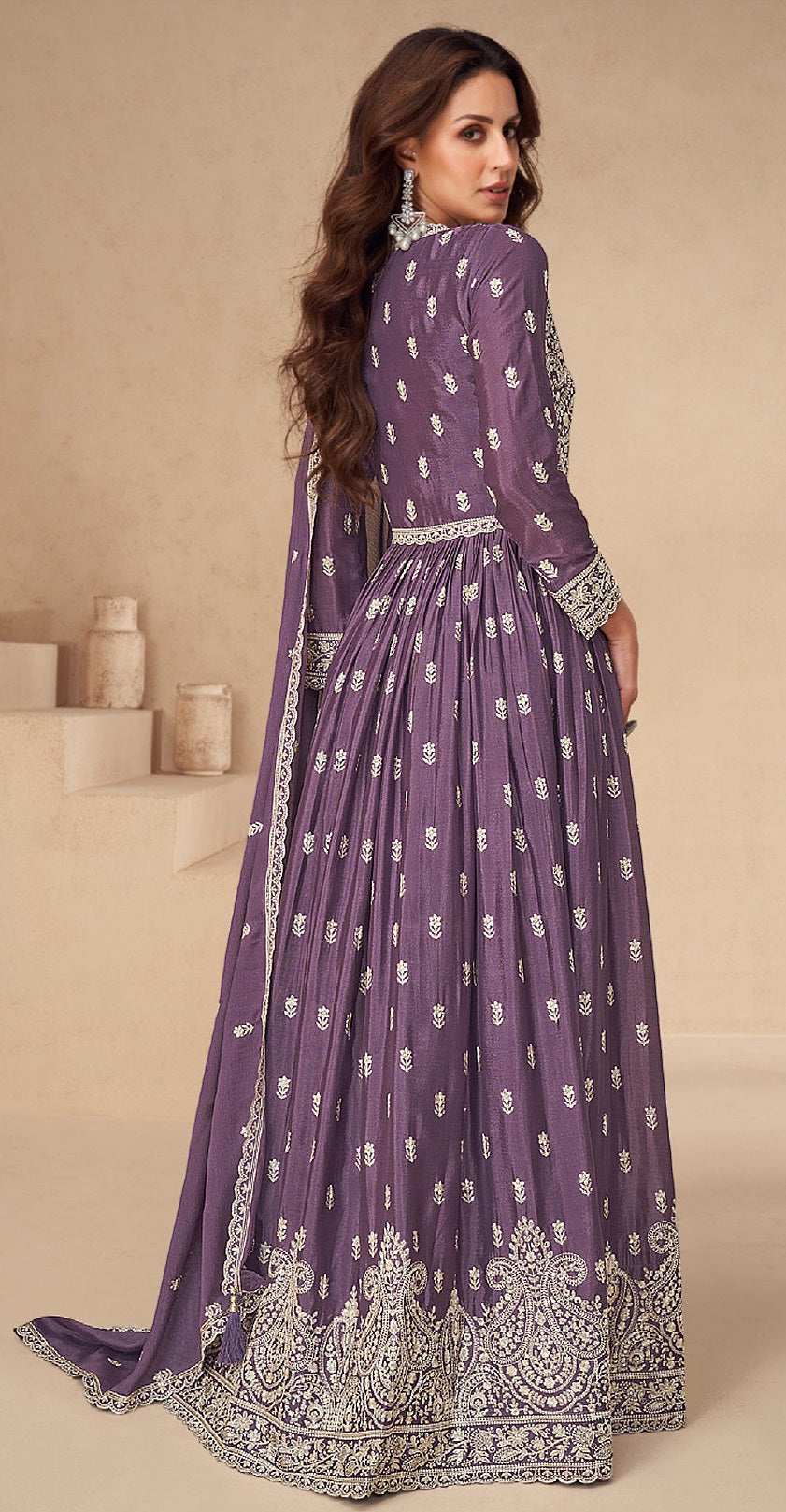 Anaita Dark Purple Chinon With Sequence Embroidery Salwar Suit - Distacart