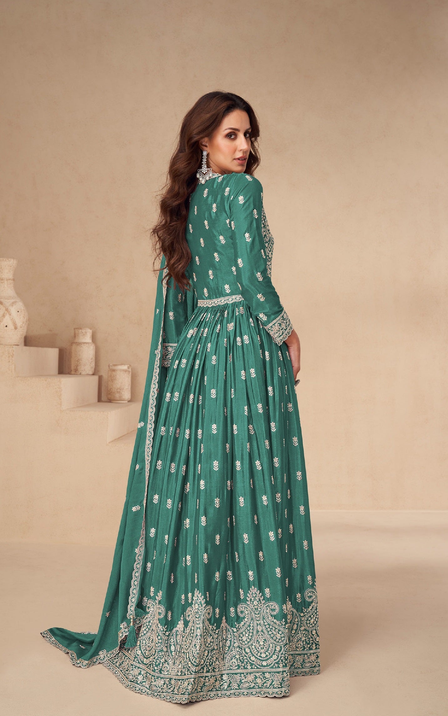 Anaita Green Chinon With Sequence Embroidery Salwar Suit - Distacart