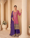 Anaita Magenta Real Georgette Stitched Suit With Sequence & Diamond Work - Distacart