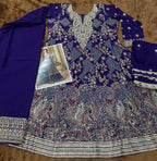 Anaita Navy Real Georgette Stitched Suit With Sequence & Diamond Work - Distacart