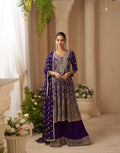 Anaita Navy Real Georgette Stitched Suit With Sequence & Diamond Work - Distacart