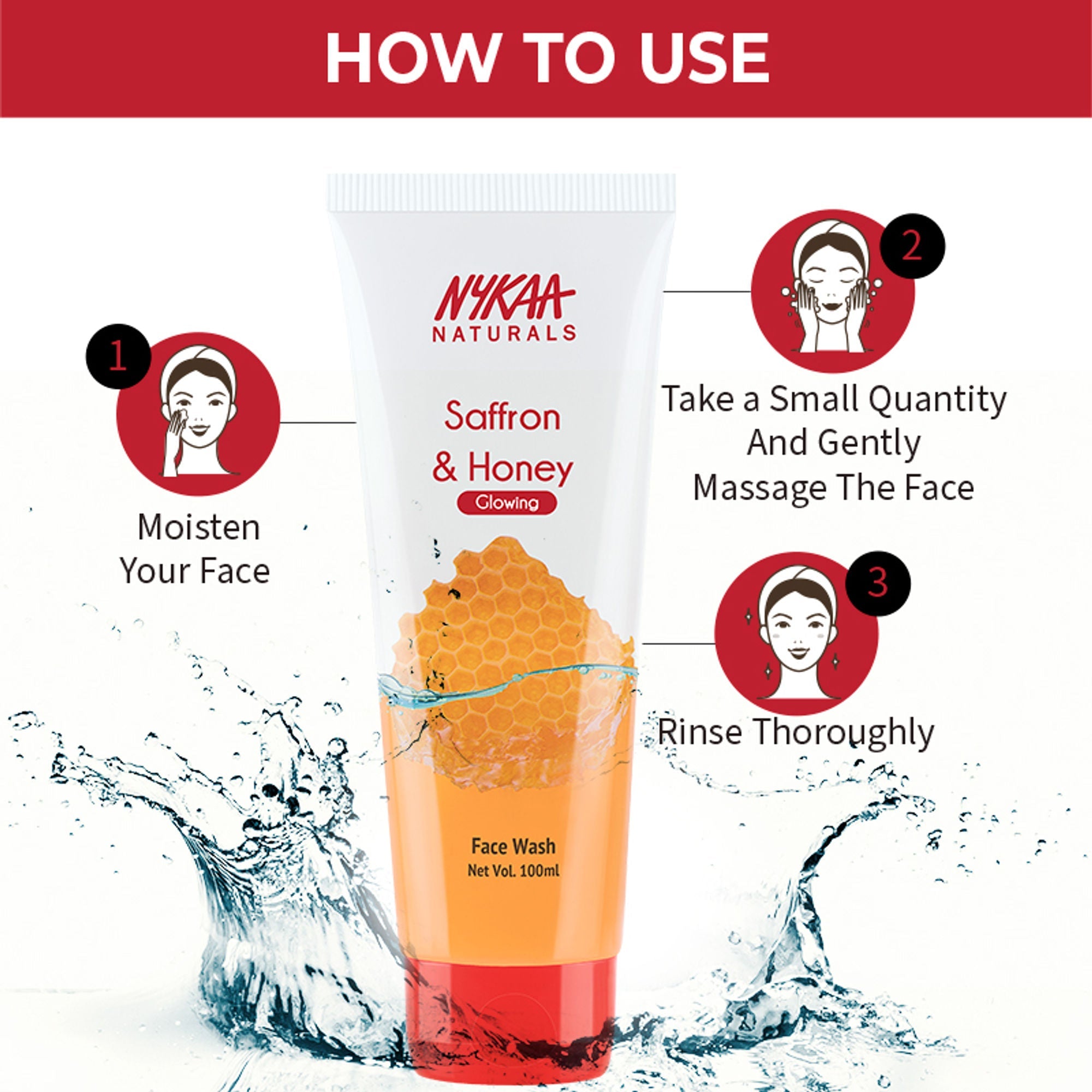 Nykaa Anti-Acne Face Wash With Salicylic Acid, Tea Tree & Neem - For Oily & Acne Prone Skin - Saffron Honey