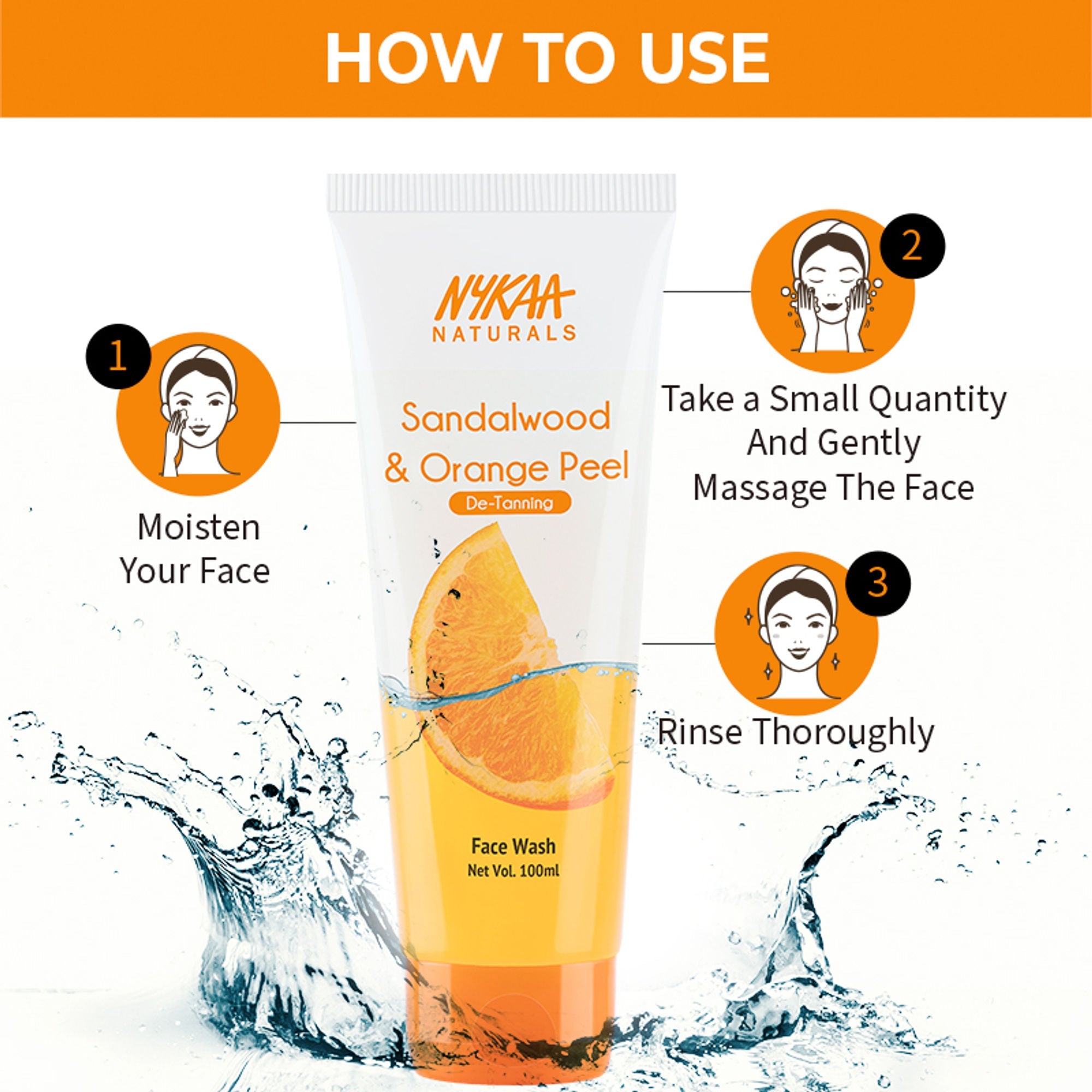 Nykaa Anti-Acne Face Wash With Salicylic Acid, Tea Tree & Neem - For Oily & Acne Prone Skin - Sandalwood Orange Peel