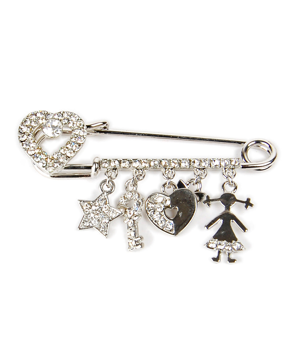 Rhodium-Plated Alloy Designer Stylish Brooch Pin - The Pari