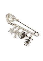 Rhodium-Plated Alloy Designer Stylish Brooch Pin - The Pari