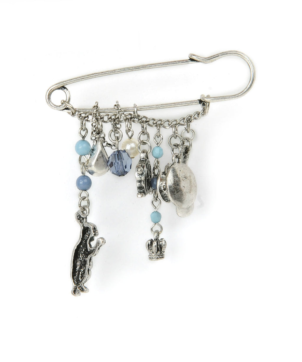 Rhodium-Plated Alloy Designer Stylish Brooch Pin - The Pari