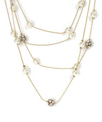 Gold-Polished Alloy Pearl And Stones Ball Necklace - The Pari