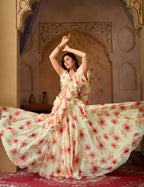 Lorenvalley Fashion Pista Georgette with Digital Printed Lehenga Choli with Dupatta - Distacart