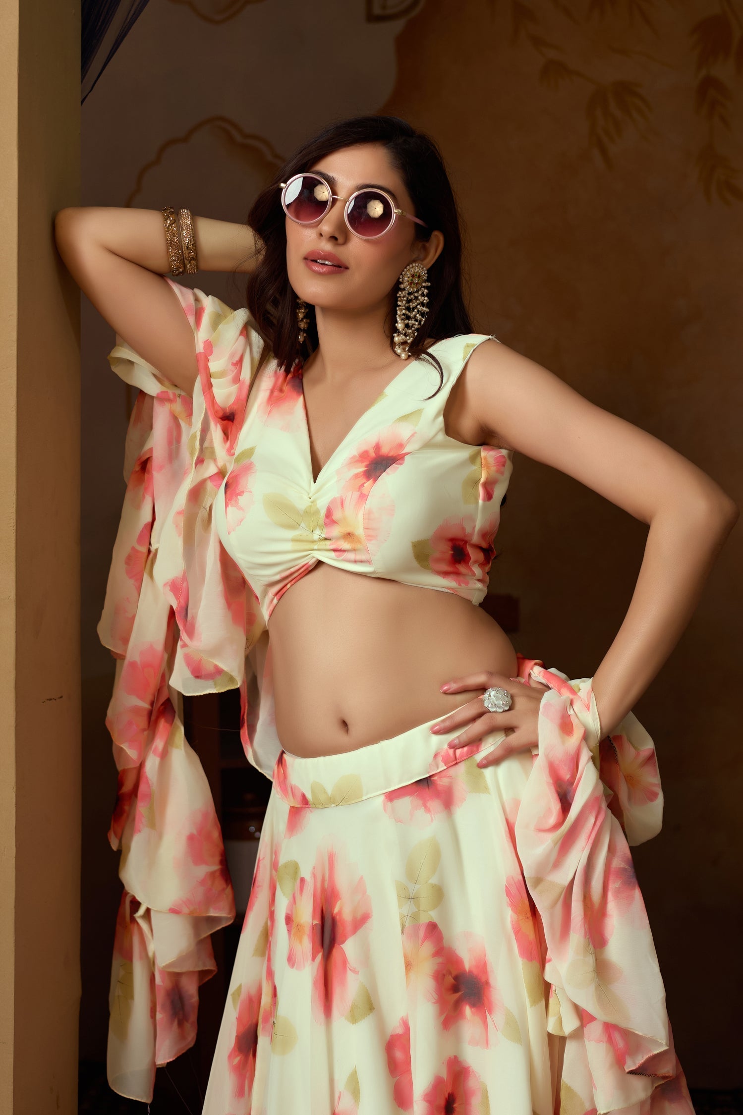 Lorenvalley Fashion Pista Georgette with Digital Printed Lehenga Choli with Dupatta - Distacart