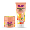 PLIX The Plant Fix Peaches & Lemon Detan Pair with Bump Eraser Body Scrub & SPF15 Body Lotion