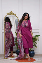 Vegaa Fashion Purple Reyon Printed Salwar Suit - Distacart