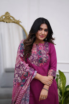 Vegaa Fashion Purple Reyon Printed Salwar Suit - Distacart