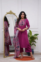 Vegaa Fashion Purple Reyon Printed Salwar Suit - Distacart