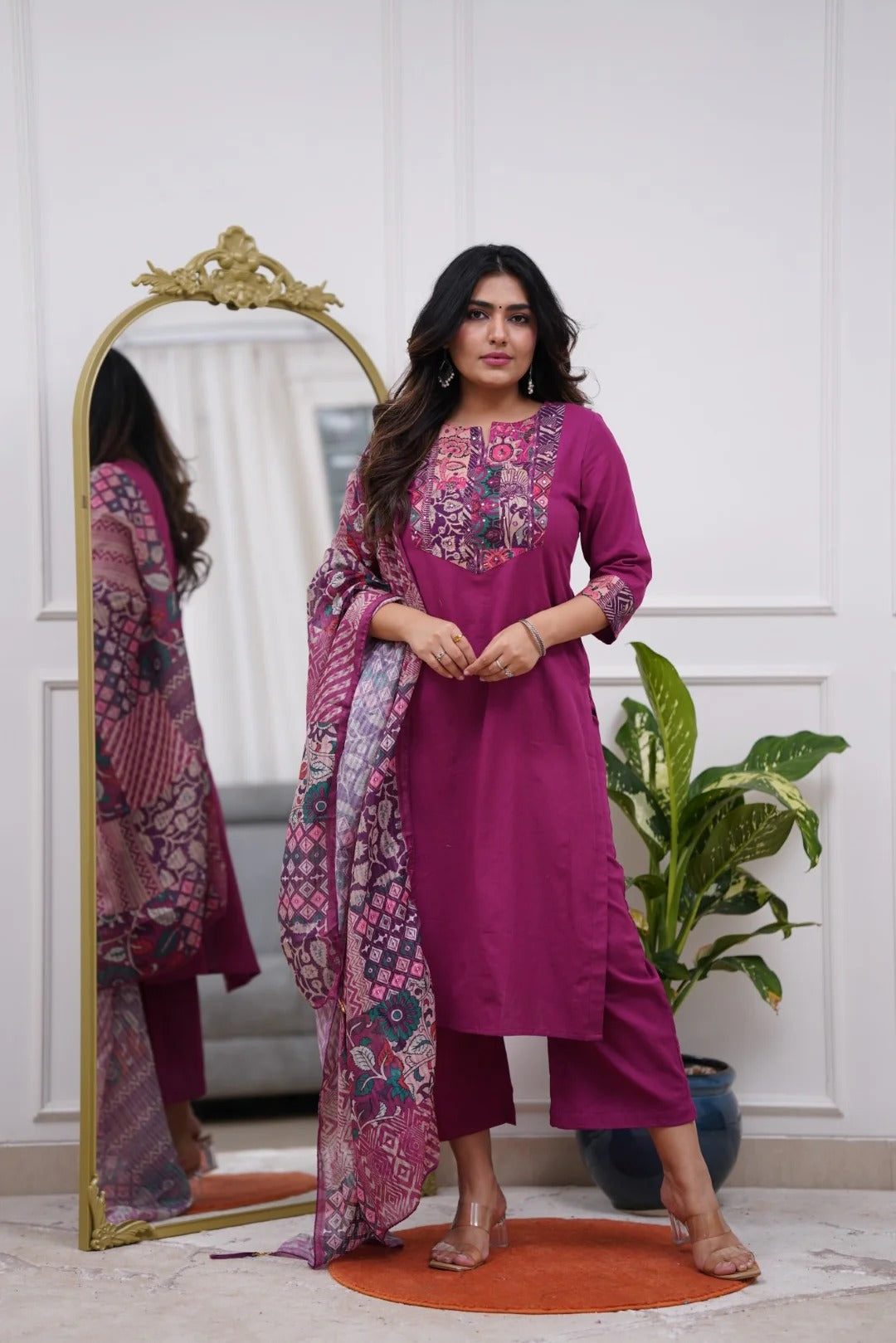 Vegaa Fashion Purple Reyon Printed Salwar Suit - Distacart