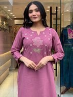 Vegaa Fashion Onion Pink Cotton Embroidered Salwar Suit - Distacart
