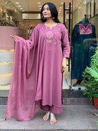 Vegaa Fashion Onion Pink Cotton Embroidered Salwar Suit - Distacart