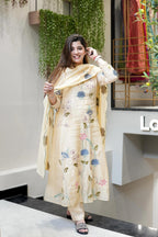 Vegaa Fashion Off White Viscose Chanderi Embroidered Salwar Suit - Distacart