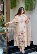 Vegaa Fashion Light Peach Chanderi Silk Embroidered Salwar Suit - Distacart