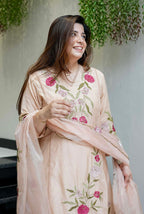 Vegaa Fashion Light Peach Chanderi Silk Embroidered Salwar Suit - Distacart