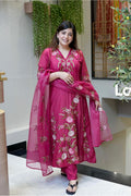 Vegaa Fashion Pink Chanderi Silk Embroidered Salwar Suit - Distacart