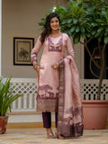 Vegaa Fashion Light Peach Jacquard Silk Printed Salwar Suit - Distacart