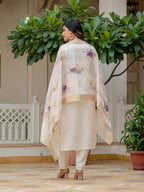 Vegaa Fashion Off White Roman Silk Embroidered Salwar Suit - Distacart